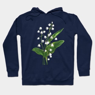 Lily of the valley Flowers Watercolor Painting Hoodie